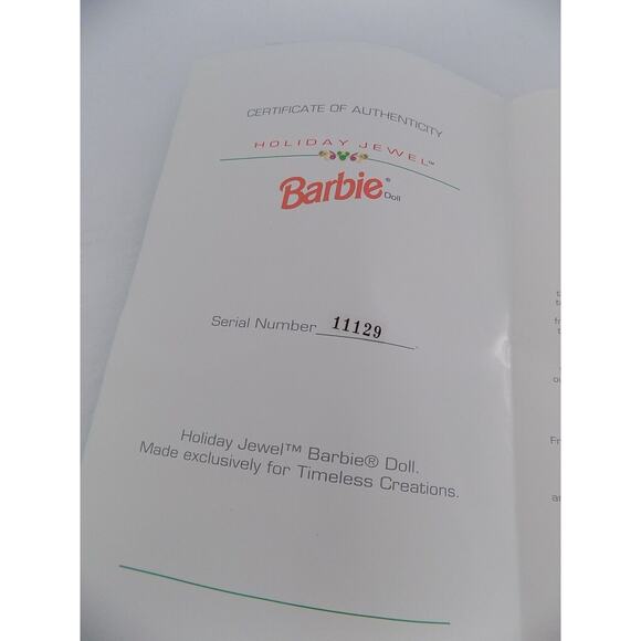 Vintage Holiday Jewel porcelain Barbie doll 1995 Mattel 14311 - Picture 6 of 7